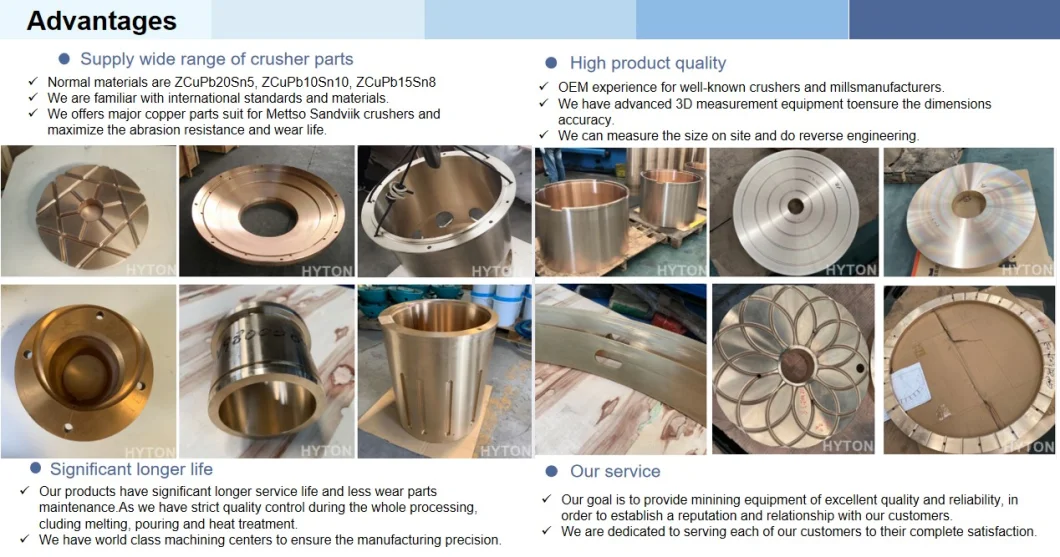 Crushing Machine Copper Bronze Parts Suit for Symons Cone Crusher Wearing Plate Socket Liner